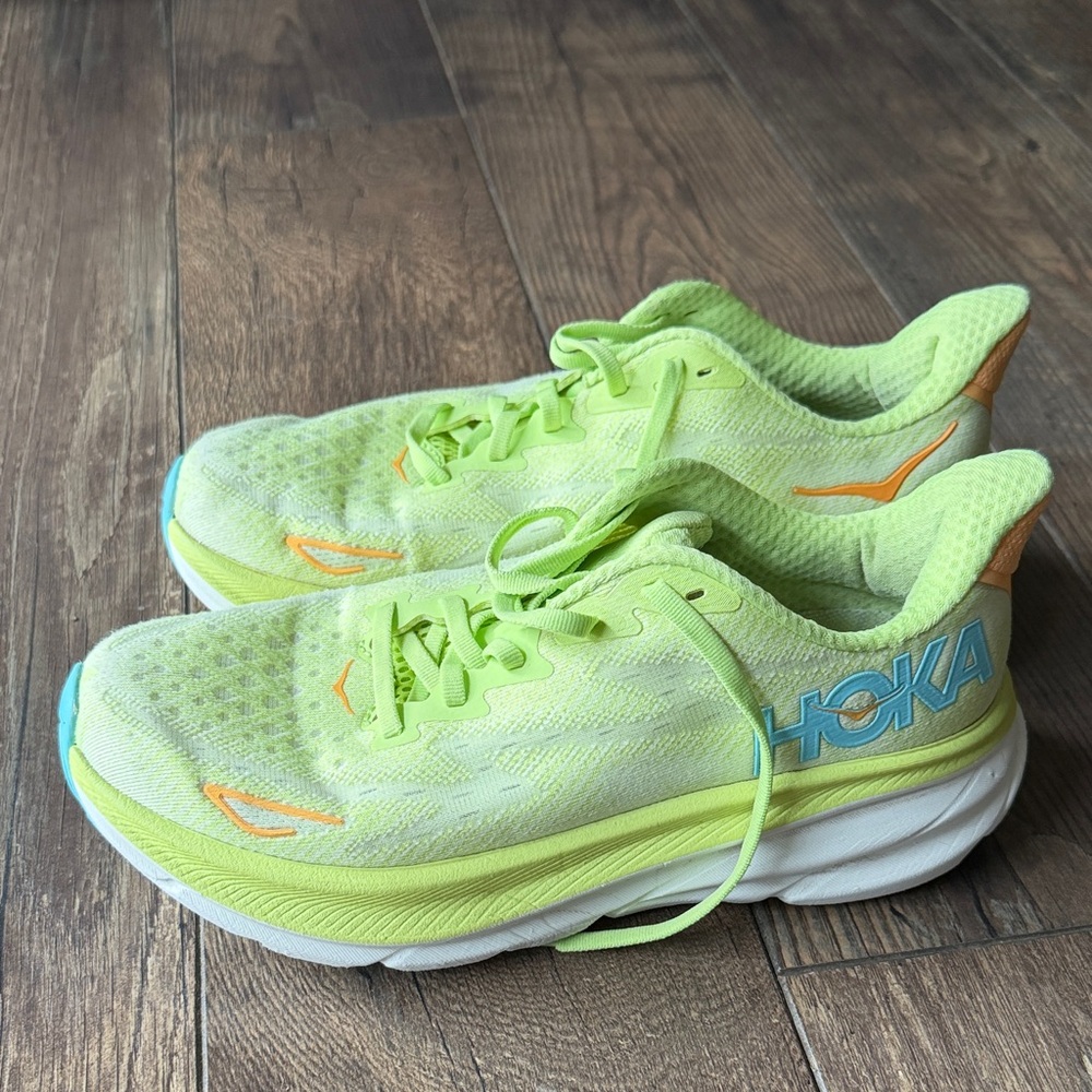 Hoka Women’s  Neon Green and Orange Sneakers